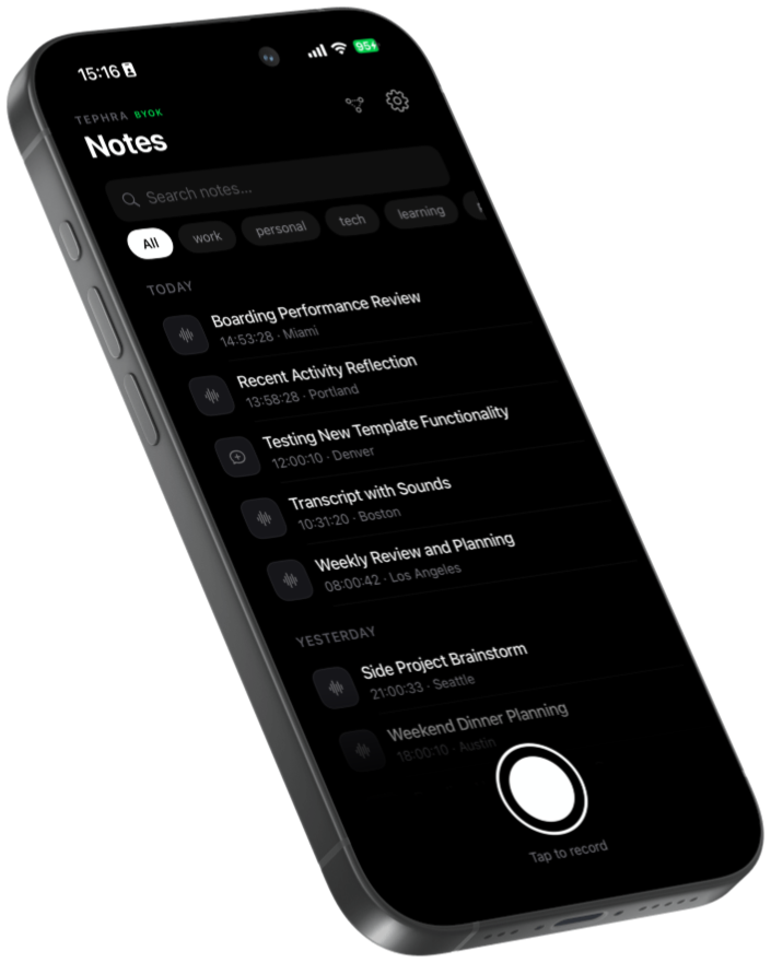 Tephra on iPhone